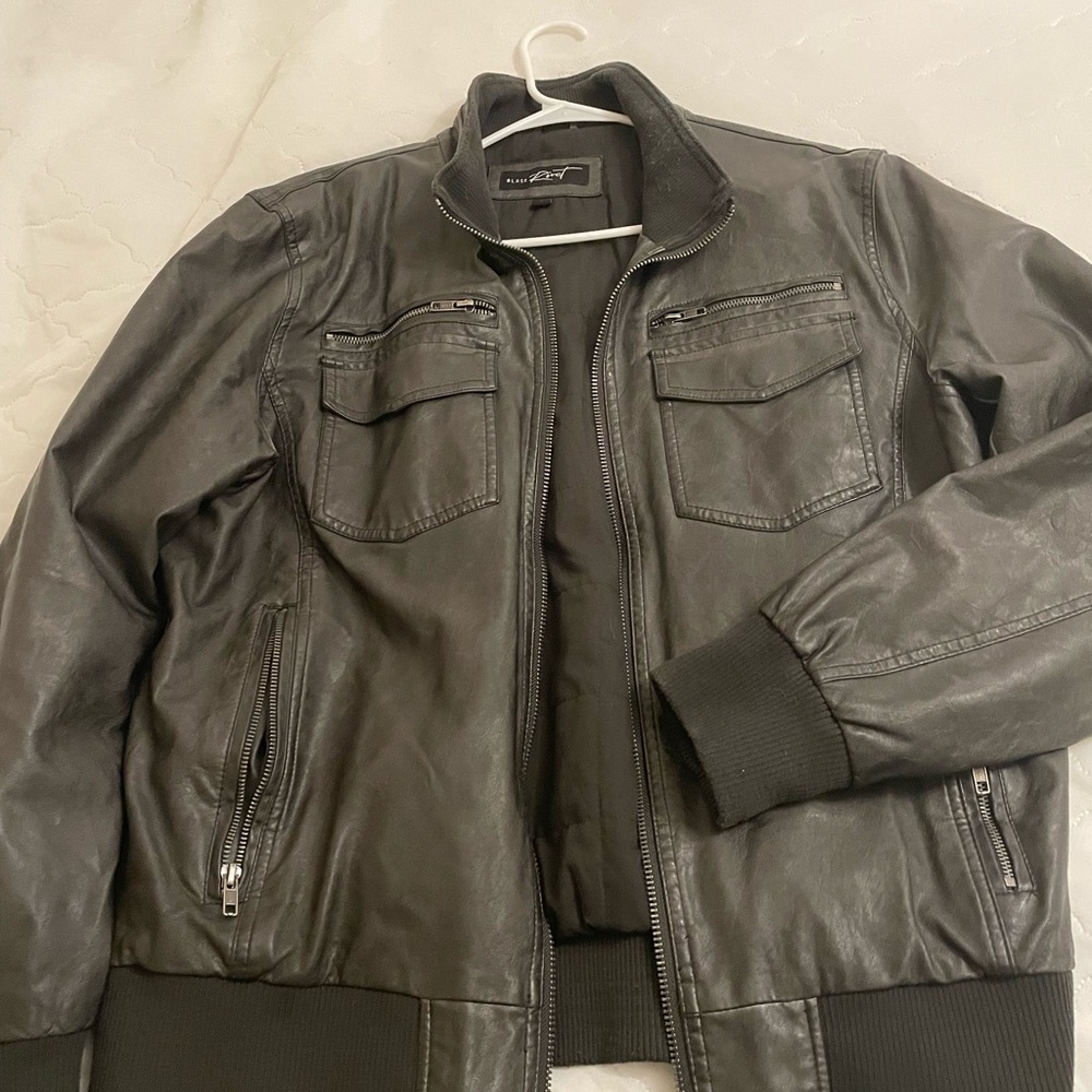 Black Rivet, men’s Faux Leather Jacket (Large)